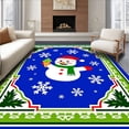 thumbnail image 1 of ODIKA 3'x5' Machine Washable Non-Slip Area Rug, Enchanted Frosty Celebration Welcome High Traffic Rug with Pad, Blue, 638277, 1 of 8