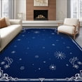 thumbnail image 1 of ODIKA 3'x5' Machine Washable Non-Slip Area Rug, Enchanted Frosty Night Trio Magical Starry Wonderland Celebration High Traffic Rug with Pad, Blue, 621737, 1 of 8