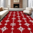 thumbnail image 1 of ODIKA 3'x5' Machine Washable Non-Slip Area Rug, Enchanted Frosty Wonderland Seasonal Embellishment High Traffic Rug, Red, 607301, 1 of 7