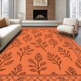 thumbnail image 1 of ODIKA 3'x5' Machine Washable Non-Slip Area Rug, Enchanted Garden Blossom Vine Lattice Dreamscape High Traffic Rug, Orange, 532054, 1 of 7