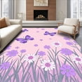 thumbnail image 1 of ODIKA 3'x5' Machine Washable Non-Slip Area Rug, Enchanted Garden Meadow with Floral Fantasy High Traffic Rug with Pad, Pink, 688797, 1 of 8