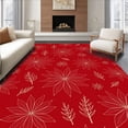 thumbnail image 1 of ODIKA 3'x5' Machine Washable Non-Slip Area Rug, Enchanted Poinsettia Bloom Spectacular High Traffic Rug with Pad, Red, 613882, 1 of 8