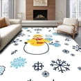 thumbnail image 1 of ODIKA 3'x5' Machine Washable Non-Slip Area Rug, Enchanted Snowman Holiday Decorative With Festive Winter Scene High Traffic Rug, Yellow, 626298, 1 of 7