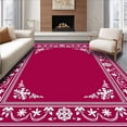 thumbnail image 1 of ODIKA 3'x5' Machine Washable Non-Slip Area Rug, Enchanted Snowy Dreamscape Magical Seasonal Floor Embellishment High Traffic Rug, Red, 618487, 1 of 7