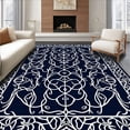 thumbnail image 1 of ODIKA 3'x5' Machine Washable Non-Slip Area Rug, Enchanted Vine Lattice High Traffic Rug with Pad, Blue, 541648, 1 of 8