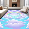 thumbnail image 1 of ODIKA 3'x5' Machine Washable Non-Slip Area Rug, Enchanted Wonderland Magical Plush Fairytale Wonderscape High Traffic Rug, Purple, 536078, 1 of 7