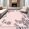 thumbnail image 1 of ODIKA 3'x5' Machine Washable Non-Slip Area Rug, Enchanted Woodland Celebration Path Embellishment High Traffic Rug with Pad, Pink, 608835, 1 of 8