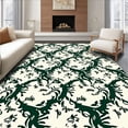 thumbnail image 1 of ODIKA 3'x5' Machine Washable Non-Slip Area Rug, Enchanted Woodland Foliage With Delicate Branch Motifs High Traffic Rug with Pad, Green, 529390, 1 of 8