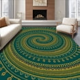 thumbnail image 1 of ODIKA 3'x5' Machine Washable Non-Slip Area Rug, Enchanting Boho Spiral Mosaic Artisan Crafted Treasure High Traffic Rug, Teal, 600892, 1 of 7