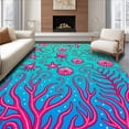 thumbnail image 1 of ODIKA 3'x5' Machine Washable Non-Slip Area Rug, Enchanting Underwater Fantasy with Starfish and Shell High Traffic Rug, Blue, 706990, 1 of 7