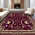 thumbnail image 1 of ODIKA 3'x5' Machine Washable Non-Slip Area Rug, Esports Championship Trophy with Emblems High Traffic Rug, Burgundy, 673448, 1 of 7