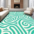 thumbnail image 1 of ODIKA 3'x5' Machine Washable Non-Slip Area Rug, Ethereal Breeze Abstract Swirl Curved Modern High Traffic Rug, Ivory, 467139, 1 of 7
