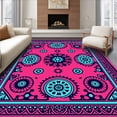 thumbnail image 1 of ODIKA 3'x5' Machine Washable Non-Slip Area Rug, Ethnic Lattice Contemporary Abstract High Traffic Rug, Pink, 558516, 1 of 7