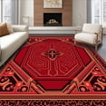 thumbnail image 1 of ODIKA 3'x5' Machine Washable Non-Slip Area Rug, Exotic Mosaic Labyrinth Artisan Crafted Jewel High Traffic Rug, Red, 718431, 1 of 7