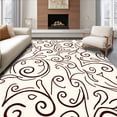 thumbnail image 1 of ODIKA 3'x5' Machine Washable Non-Slip Area Rug, Exotic Swirl Heirloom Transitional Distinctive Charm High Traffic Rug with Pad, Brown, 659257, 1 of 8