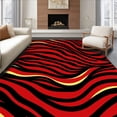 thumbnail image 1 of ODIKA 3'x5' Machine Washable Non-Slip Area Rug, Exquisite Jasper Wave Magnificent Noble Treasure High Traffic Rug with Pad, Red, 592012, 1 of 8