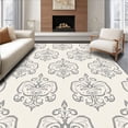 thumbnail image 1 of ODIKA 3'x5' Machine Washable Non-Slip Area Rug, Faded Aristocratic Damask Noble Adirondack High Traffic Rug, Beige, 660394, 1 of 7