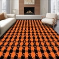 thumbnail image 1 of ODIKA 3'x5' Machine Washable Non-Slip Area Rug, Fall Gingham Door showcasing Harvest Festival Typography High Traffic Rug with Pad, Orange, 604888, 1 of 8