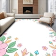 thumbnail image 1 of ODIKA 3'x5' Machine Washable Non-Slip Area Rug, Fantasy Garden with Scattered Gemstone Motifs High Traffic Rug with Pad, Pink, 396247, 1 of 8