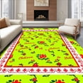 thumbnail image 1 of ODIKA 3'x5' Machine Washable Non-Slip Area Rug, Festive Believe Holiday Decorative High Traffic Rug with Pad, Green, 623360, 1 of 8
