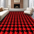 thumbnail image 1 of ODIKA 3'x5' Machine Washable Non-Slip Area Rug, Festive Buffalo Grid Holiday Xmas High Traffic Rug, Red, 627549, 1 of 7