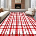 thumbnail image 1 of ODIKA 3'x5' Machine Washable Non-Slip Area Rug, Festive Checkered Plaid with Classic Tartan and Crisp Lines High Traffic Rug, Red, 616275, 1 of 7