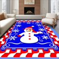 thumbnail image 1 of ODIKA 3'x5' Machine Washable Non-Slip Area Rug, Festive Frosty Wonderland with Sleigh Bells and Interlocking Cane Borders High Traffic Rug, Red, 638387, 1 of 7