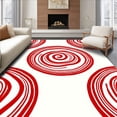thumbnail image 1 of ODIKA 3'x5' Machine Washable Non-Slip Area Rug, Festive Peppermint Swirl Bath Holiday Cane Stripe Design High Traffic Rug, Red, 623388, 1 of 7