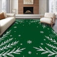 thumbnail image 1 of ODIKA 3'x5' Machine Washable Non-Slip Area Rug, Festive Pine Branch Snowfall Holiday Floor High Traffic Rug, Green, 621336, 1 of 7
