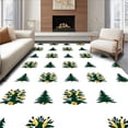 thumbnail image 1 of ODIKA 3'x5' Machine Washable Non-Slip Area Rug, Festive Pine Tree Bath with Holiday Bell Accents High Traffic Rug, Green, 652028, 1 of 7
