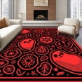 thumbnail image 1 of ODIKA 3'x5' Machine Washable Non-Slip Area Rug, Festive Sloth Wonderland with Snowflake Motifs and Holiday Charm High Traffic Rug, Red, 744290, 1 of 7