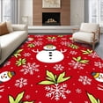 thumbnail image 1 of ODIKA 3'x5' Machine Washable Non-Slip Area Rug, Festive Snowman Welcome Holiday Entrance Decoration High Traffic Rug with Pad, Red, 608106, 1 of 8