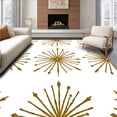 thumbnail image 1 of ODIKA 3'x5' Machine Washable Non-Slip Area Rug, Festive Starburst Array with Gold Touches and Subtle Frosted Embellishments High Traffic Rug, Gold, 604267, 1 of 7