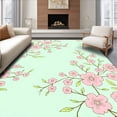 thumbnail image 1 of ODIKA 3'x5' Machine Washable Non-Slip Area Rug, Festive Woodland Elf and Rabbit Design with Delicate Springtime Florals High Traffic Rug, Green, 740447, 1 of 7
