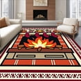 thumbnail image 1 of ODIKA 3'x5' Machine Washable Non-Slip Area Rug, Fireplace Hearth with Stockings Holiday Themed High Traffic Rug, Red, 606115, 1 of 5