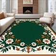thumbnail image 1 of ODIKA 3'x5' Machine Washable Non-Slip Area Rug, Floral Vine Embellished Exquisite High Traffic Rug, Green, 664060, 1 of 7