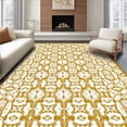 thumbnail image 1 of ODIKA 3'x5' Machine Washable Non-Slip Area Rug, Frosted Petal Cascade with Interlocking Floral High Traffic Rug with Pad, Gold, 615740, 1 of 8
