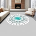 thumbnail image 1 of ODIKA 3'x5' Machine Washable Non-Slip Area Rug, Frosty Bloom Ornamental Accent High Traffic Rug with Pad, Gray, 506144, 1 of 8