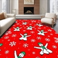 thumbnail image 1 of ODIKA 3'x5' Machine Washable Non-Slip Area Rug, Frosty Friend Lavatory Seasonal Decorative High Traffic Rug, Red, 653887, 1 of 7