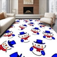 thumbnail image 1 of ODIKA 3'x5' Machine Washable Non-Slip Area Rug, Frosty Snowman Celebration Bathroom Entrance Absorbent High Traffic Rug with Pad, Blue, 735233, 1 of 8