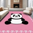 thumbnail image 1 of ODIKA 3'x5' Machine Washable Non-Slip Area Rug, Fuzzy Wilderness Critter Huggable Panda Accent High Traffic Rug with Pad, Pink, 725174, 1 of 8