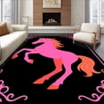 thumbnail image 1 of ODIKA 3'x5' Machine Washable Non-Slip Area Rug, Galloping Stallion Latch Hook Kit Crochet Canvas Needlework High Traffic Rug with Pad, Pink, 744801, 1 of 8