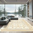 thumbnail image 1 of ODIKA 3'x5' Machine Washable Non-Slip Area Rug, Geometric Beige High Traffic Rug, Beige, 1076215, 1 of 7