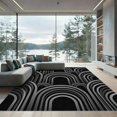 thumbnail image 1 of ODIKA 3'x5' Machine Washable Non-Slip Area Rug, Geometric Black High Traffic Rug, Gray, 1102023, 1 of 7