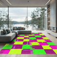 thumbnail image 1 of ODIKA 3'x5' Machine Washable Non-Slip Area Rug, Geometric Bright Green High Traffic Rug, Green, 979735, 1 of 7