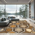 thumbnail image 1 of ODIKA 3'x5' Machine Washable Non-Slip Area Rug, Geometric Brown High Traffic Rug, Brown, 1004338, 1 of 7
