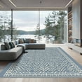 thumbnail image 1 of ODIKA 3'x5' Machine Washable Non-Slip Area Rug, Geometric Dusty Blue High Traffic Rug with Pad, Blue, 1056646, 1 of 8
