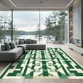 thumbnail image 1 of ODIKA 3'x5' Machine Washable Non-Slip Area Rug, Geometric Green High Traffic Rug with Pad, Green, 1043950, 1 of 8
