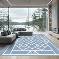 thumbnail image 1 of ODIKA 3'x5' Machine Washable Non-Slip Area Rug, Geometric Light Blue High Traffic Rug with Pad, Blue, 1056651, 1 of 8