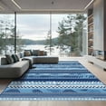 thumbnail image 1 of ODIKA 3'x5' Machine Washable Non-Slip Area Rug, Geometric Navy Blue High Traffic Rug, Blue, 1055576, 1 of 7